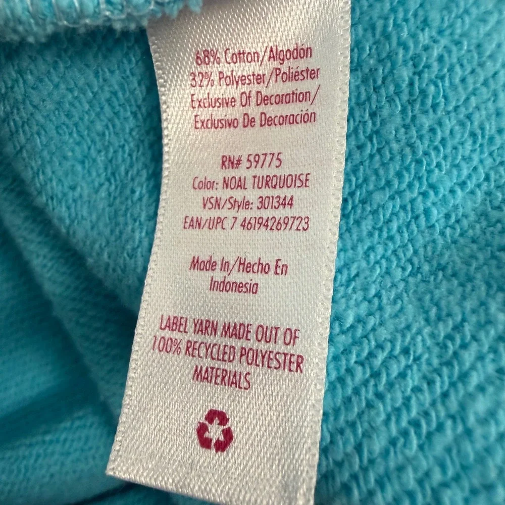 Justice Sport Girls Turquoise Always Good Vibes Yin Yang Sweatshirt Size L 12/14